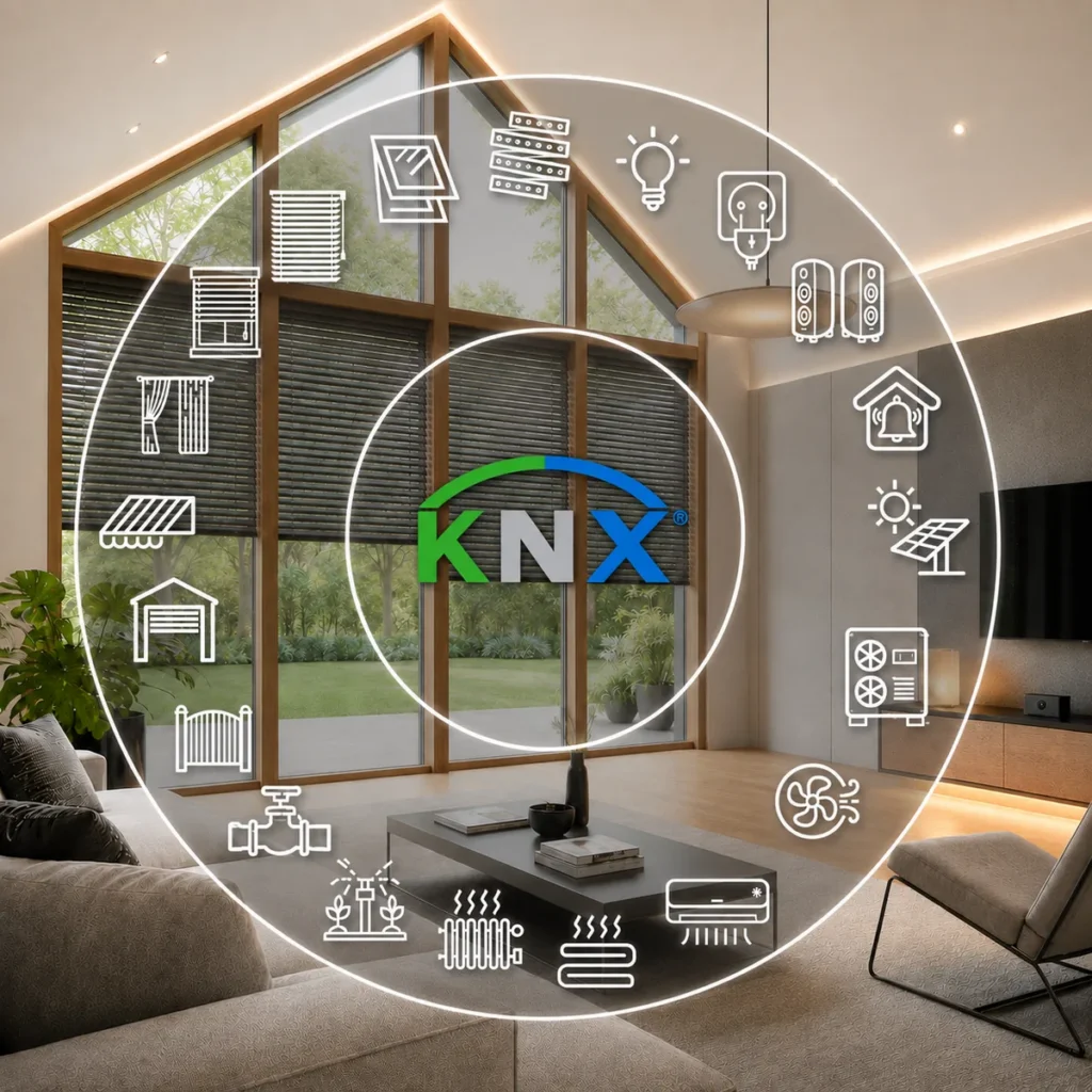 System KNX - ilustracja obszarów zastosowań w inteligentnym domu
